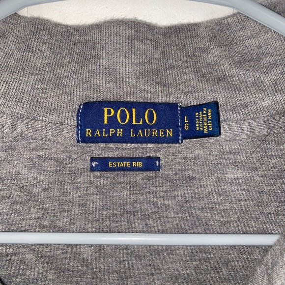 POLO RALPH LAUREN QUARTER ZIP SIZE L DRESS SWEATER PULLOVER LIGHT GREY ESTATE - Picture 3 of 5